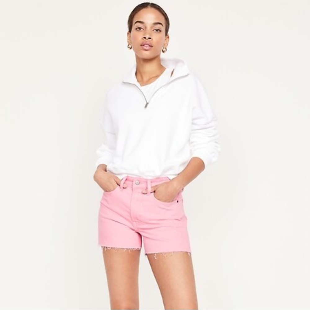 Old Navy High Waisted OG Jean Cut Off Shorts 3 Inch Inseam Pink